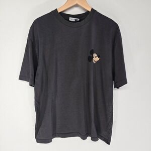 Disney ASOS T-Shirt Mens Medium Charcoal Gray Mickey Mouse Tee Disneyland